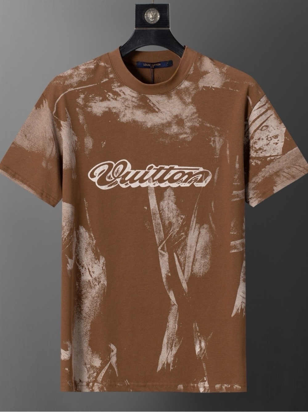 Louis Vuitton Brown and Cream Graphic Logo Short Sleeve Tee